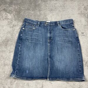 Calvin Klein Jean Skirt Womens Size 14 (34 x12) Blue‎ Denim